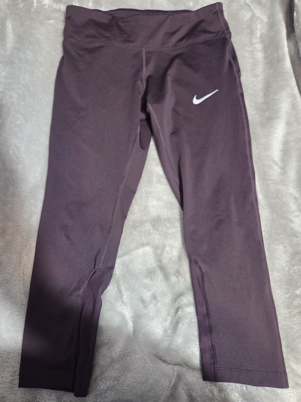 Nike Plum High-Rise Leggings with White Logo